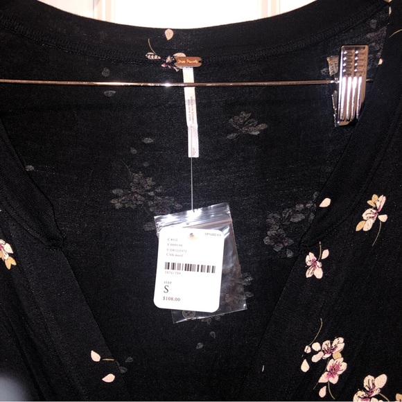 Free People Olivia Tunic in Black Floral Print - Picture 5 of 7